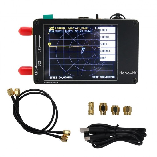 50KHz-900MHz 2.8inch Digital Display Touch Screen Portable Handheld Vector Network Analyzer Shortwave MF HF VHF UHF Antenna Analyzer