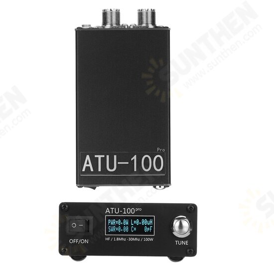 ATU-100 PRO 1.8Mhz-30Mhz OLED Display Automatic Antenna Tuner Built-in Battery for 10W to 100W Shortwave Radio Station