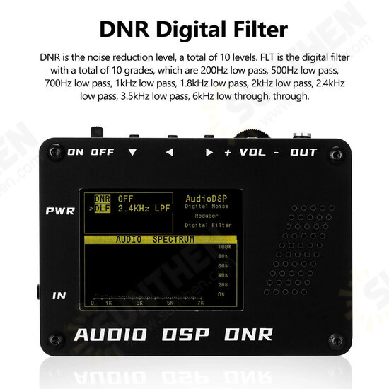 Audio DSP Noise Reducer DNR Digital Filter SSB CW Ham Radio ICO M FT-817 857 897 KX3 FT-818 + Speaker + LED Audio Spectrum