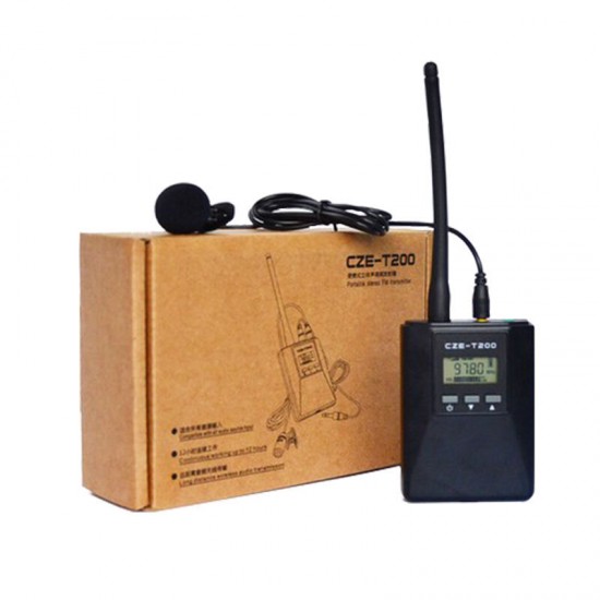 CZE-T200 0.2w Protable Stereo PLL Wireless Broadcast FM Transmitter Kits 76-108MHz Adjustable