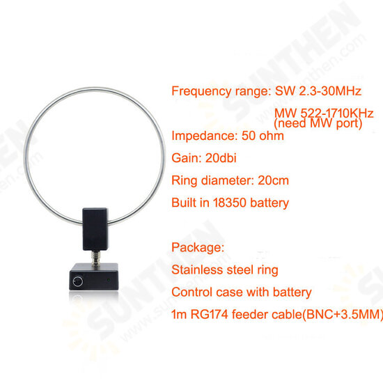 GA-450 GA450 Loop Antenna SDR Short Medium Wave Radio Antenna SW 2.30-30MHz MW 522-1710KHz