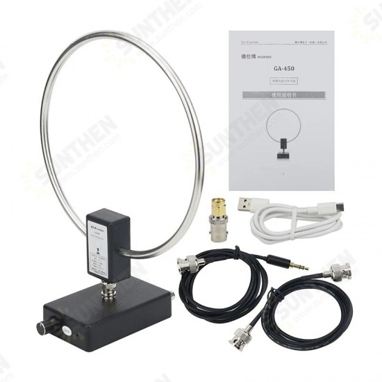 GA-450 GA450 Loop Antenna SDR Short Medium Wave Radio Antenna SW 2.30-30MHz MW 522-1710KHz GA-450 GA450 Loop Antenna SDR Short Medium Wave Radio Antenna SW 2.30-30MHz MW 522-1710KHz
