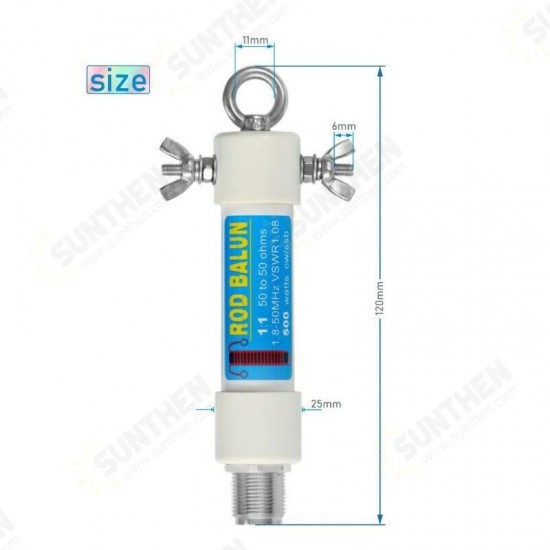 Mini 1:1 160m-6m Bands (1.8-50MHz) 500W Waterproof HF Voltage Balun for Shortwave Antenna Balun Mini 1:1 160m-6m Bands (1.8-50MHz) 500W Waterproof HF Voltage Balun for Shortwave Antenna Balun