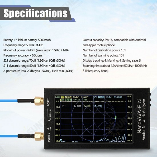 F V2 50kHz-3GHz IPS 4.3Inch LCD Display Vector Network Analyzer S-A-A-2 Antenna Analyzer Short Wave HF VHF UHF F V2 50kHz-3GHz IPS 4.3Inch LCD Display Vector Network Analyzer S-A-A-2 Antenna Analyzer Short Wave HF VHF UHF