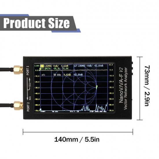 F V2 50kHz-3GHz IPS 4.3Inch LCD Display Vector Network Analyzer S-A-A-2 Antenna Analyzer Short Wave HF VHF UHF