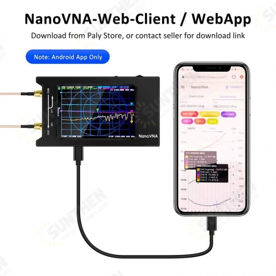 H4 4inch LCD 50KHz~1.5GHz VNA HF VHF UHF UV Vector Network Analyzer