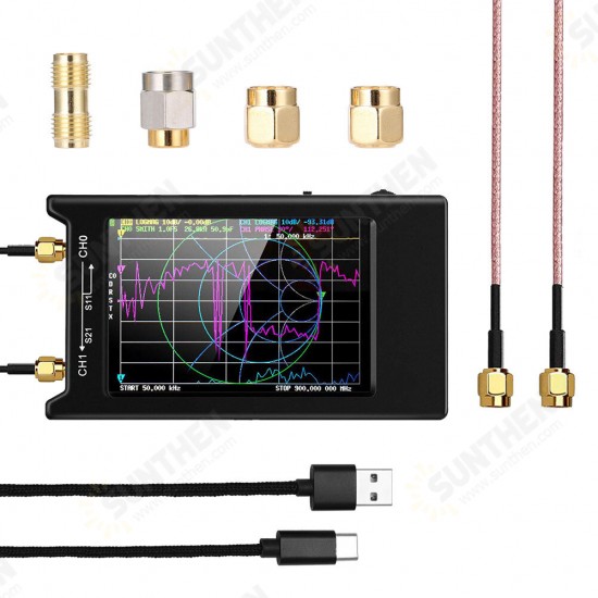 H4 4inch LCD 50KHz~1.5GHz VNA HF VHF UHF UV Vector Network Analyzer