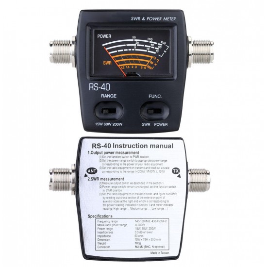 Power Meter SWR Standing Wave Ratio Watt Meter Energy Meters for HAM Mobile VHF UHF 200W