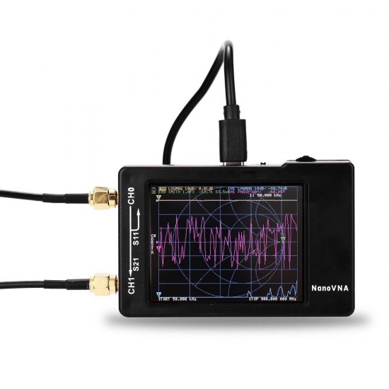 Upgraded NanoVNA Vector Network Analyzer 50KHz-1.5GHZ Digital Touching Screen Shortwave MF HF VHF UHF Antenna Analyzer with Battery
