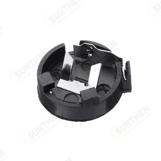 10pcs CR1220 Battery Holder In-line Button Battery Cell Sockets Case Black Plastic Housing