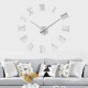 3D DIY Wall Clock Roman Numerals Large Size Mirrors Surface Luxury Art Clock Waterproof Steam-resistant Wall Clock