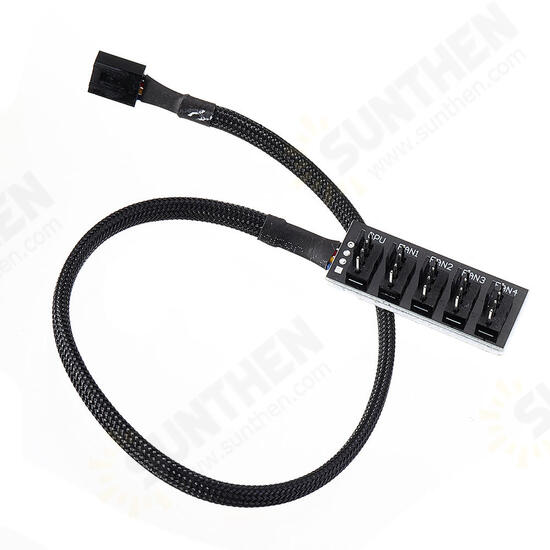 5Pin Computer CPU PWM Fan Hub Extension Cable 5-pin Motherboard Pair Wiring Fan Concentrator