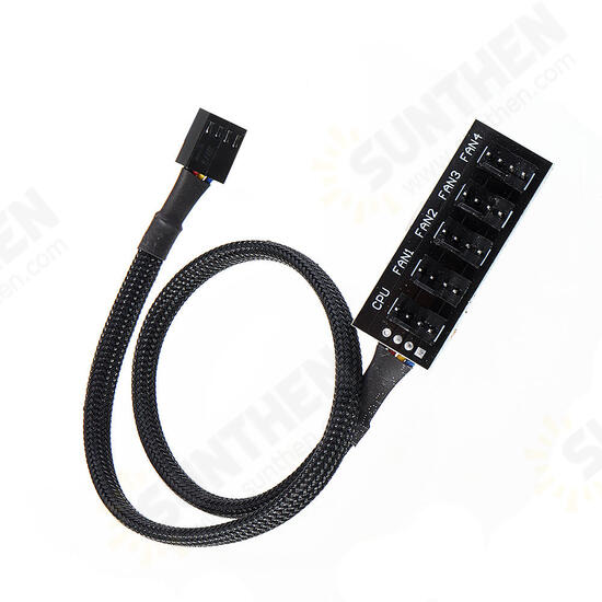 5Pin Computer CPU PWM Fan Hub Extension Cable 5-pin Motherboard Pair Wiring Fan Concentrator