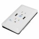 AC Wall Socket Power Adapter Receptacle 2 Port USB Charger Panel Outlet Plate