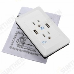 AC Wall Socket Power Adapter Receptacle 2 Port USB Charger Panel Outlet Plate AC Wall Socket Power Adapter Receptacle 2 Port USB Charger Panel Outlet Plate