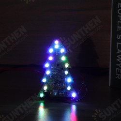 Assembled USB Battery Power Christmas Tree 16 RGB LED Color Light Electronic PCB Decoration Tree Children Gift Ordinary Version Assembled USB Battery Power Christmas Tree 16 RGB LED Color Light Electronic PCB Decoration Tree Children Gift Ordinary Version