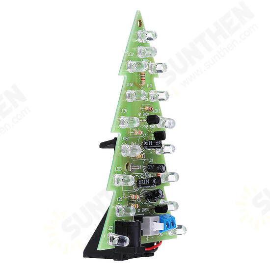 Assembled USB Battery Power Christmas Tree 16 RGB LED Color Light Electronic PCB Decoration Tree Children Gift Ordinary Version