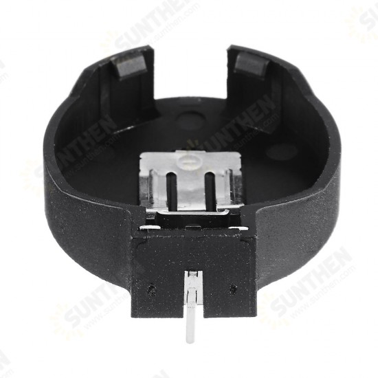 CR1220 Battery Holder In-line Button Battery Cell Sockets Case Black Plastic Housing Module