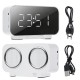 Multifunctional bluetooth 5.1 Subwoofer Speaker with Alarm Clock Mirror Clock Temperature Display Brightness Adjustable