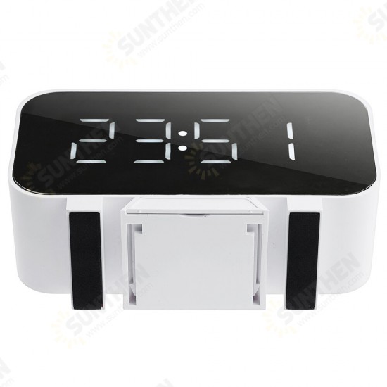 Multifunctional bluetooth 5.1 Subwoofer Speaker with Alarm Clock Mirror Clock Temperature Display Brightness Adjustable