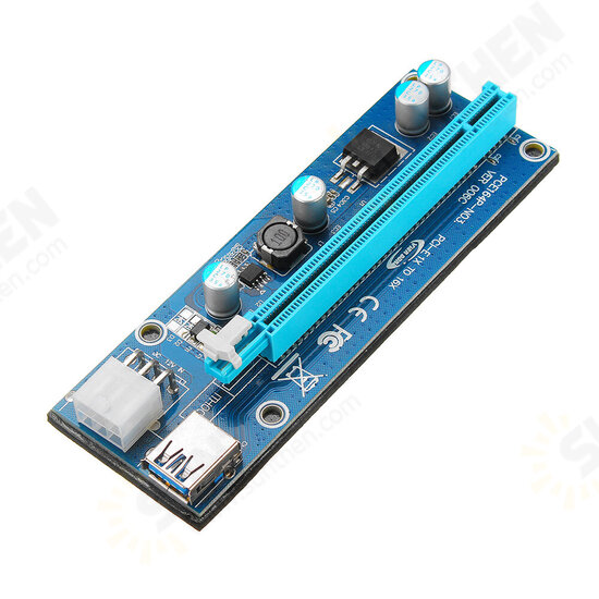 PCI Express PCI-E 1X to 16X Riser Card 6Pin PCIE USB3.0 SATA Expansion Cable for Miner Mining BTC Dedicated Adapter