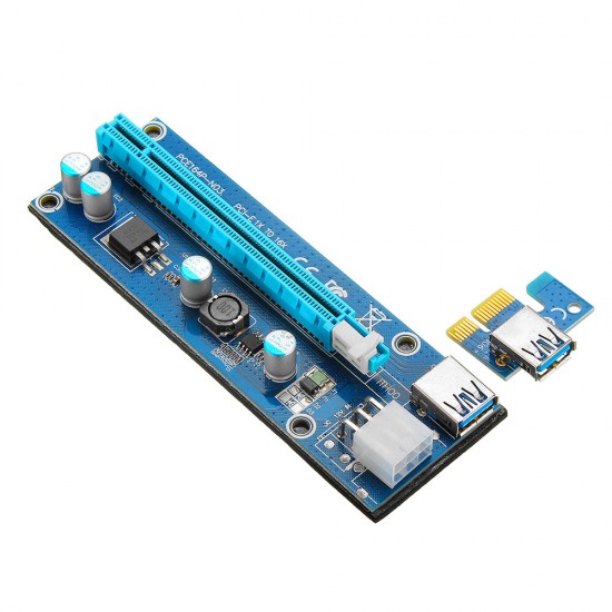 PCI Express PCI-E 1X to 16X Riser Card 6Pin PCIE USB3.0 SATA Expansion Cable for Miner Mining BTC Dedicated Adapter