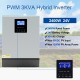 3KVA 2400W Solar Inverter 24V 110V 220V Hybr1d Inverter Pure Sine Wave Built-in 50A PWM Solar Charge Controller Battery Charger PS-3K-110V/220V