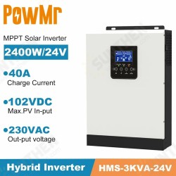HMS-3K-24V 3KVA 2400W 230VAC Off Grid Inversor Pure Sine Wave Solar Charger Built in MPPT 40A 24V Battery Charger 50/60Hz Hybr1d Inverter HMS-3K-24V 3KVA 2400W 230VAC Off Grid Inversor Pure Sine Wave Solar Charger Built in MPPT 40A 24V Battery Charger 50/60Hz Hybr1d Inverter