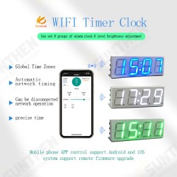 XY-Clock Portable WIFI Timer Clock APP Remote Control Electronic Alarm Multifunction LED Light Clock Global Time Zones Automatic Network Timing XY-Clock Portable WIFI Timer Clock APP Remote Control Electronic Alarm Multifunction LED Light Clock Global Time Zones Automatic Network Timing