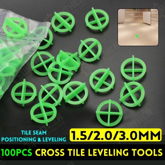 100Pcs Cross Tile Leveling System Base Spacer Recyclable Plastic Tools