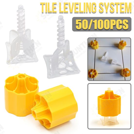 100Pcs Reusable Tile Leveling System Levelers Caps Spacers Wall Floors Tools