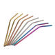 10Pcs Reusable Stainless Steel Straws Multi Colored Metal Straw with Cleaning Brushes