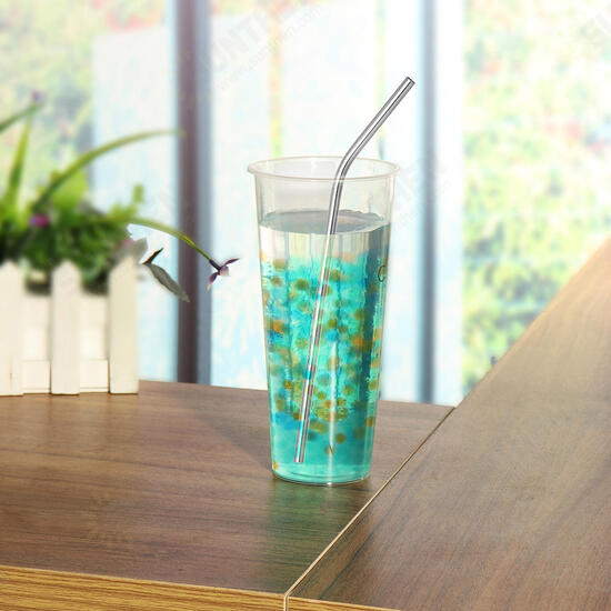 10Pcs Reusable Stainless Steel Straws Multi Colored Metal Straw with Cleaning Brushes