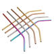 10Pcs Reusable Stainless Steel Straws Multi Colored Metal Straw with Cleaning Brushes