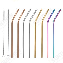 10Pcs Reusable Stainless Steel Straws Multi Colored Metal Straw with Cleaning Brushes 10Pcs Reusable Stainless Steel Straws Multi Colored Metal Straw with Cleaning Brushes