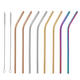 10Pcs Reusable Stainless Steel Straws Multi Colored Metal Straw with Cleaning Brushes