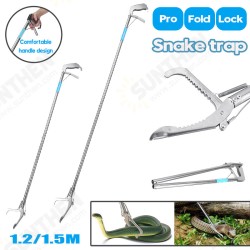 1.2/1.5M Foldable Stainless Steel Snake Handle Tongs Catcher Snake Catcher Stick 1.2/1.5M Foldable Stainless Steel Snake Handle Tongs Catcher Snake Catcher Stick