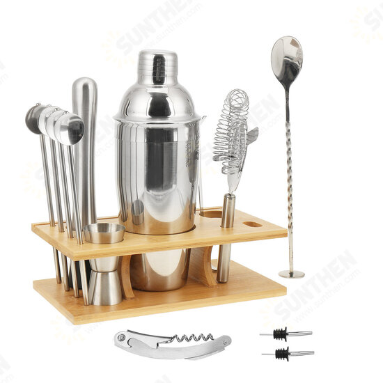 14Pcs Stainless Steel Cocktail Shaker Set Bar Mixer Drink Bartender Tool Home