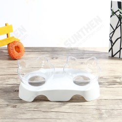 15 Degree Tilt Non-Slip Cat Elevated Bowls Pet Double Bowl for Feeding Container 15 Degree Tilt Non-Slip Cat Elevated Bowls Pet Double Bowl for Feeding Container
