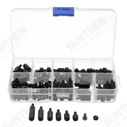 180pcs M3 Nylon Black M-F Hex Spacers Screw Nut Assortment Kit 180pcs M3 Nylon Black M-F Hex Spacers Screw Nut Assortment Kit