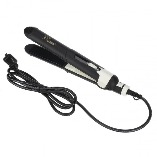 2 In 1 Portable Curler Straightener Tourmaline Ionic Flat Iron Heat Up Fast 220V Hair Curler