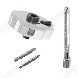 2-in-1 Mini Dual Head 1/4in. Drive Finger Ratchet and Ball Head Extension Bar and Two Screwdriver Bits 2-in-1 Mini Dual Head 1/4in. Drive Finger Ratchet and Ball Head Extension Bar and Two Screwdriver Bits