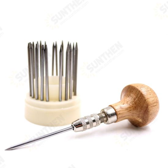 23-Piece Bead Tool Diamond Bead Tool Diamond Stone Inlay Set With Wooden Handle Jewelry Maker Jewelry Making Tool Graver Jeweler