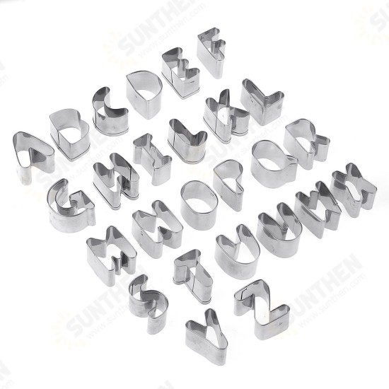 26Pcs DIY Alphabet Letters Cookie Biscuit Cutters Set Cake Mould Decorating