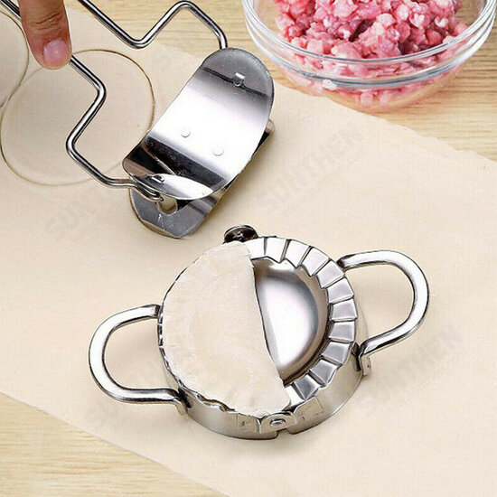 2Pcs Stainless Steel Dumpling Mould Press Meat Pie Pastry Maker Dough Cutter Tool