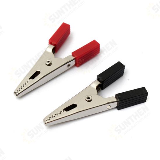 2pcs 5cm Crocodile Car Caravan Van Battery Test Lead Clips Red + Black