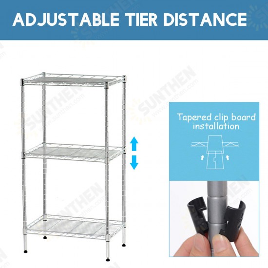 3-Tiers Carbon Steel Kitchen Rack Microwave Oven Storage Shelf Rack Holder Organizer