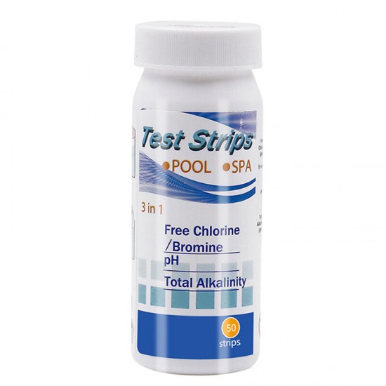 3 in 1 Swimming Pool Test Paper Residual Chlorine PH Value Alkalinity Hardness Test Strip A Bottle Of 50 Hot Tub Water Quality