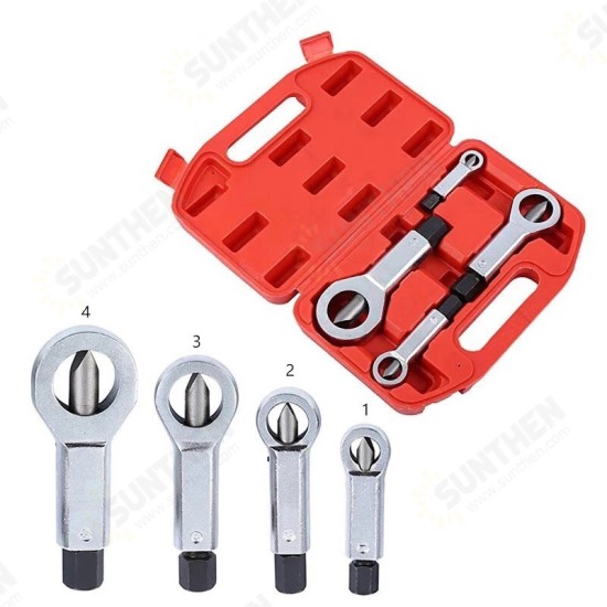 4PCS Set 9-27mm Heavy-Duty Nuts Splitter Tools Set Nut Breaker Tool Durable Portable Manual Remover Extractor Hand Splitting Tool