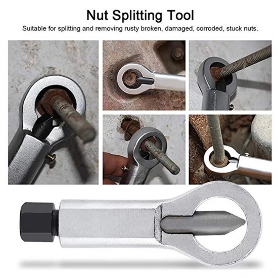 4PCS Set 9-27mm Heavy-Duty Nuts Splitter Tools Set Nut Breaker Tool Durable Portable Manual Remover Extractor Hand Splitting Tool